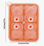 Контейнер із кришкою для заморожування форма силіконова для льоду та цукерок Ведмедики по 5 см, фото 3