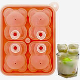Контейнер із кришкою для заморожування форма силіконова для льоду та цукерок Ведмедики по 5 см, фото 2