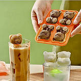 Контейнер із кришкою для заморожування форма силіконова для льоду та цукерок Ведмедики по 5 см, фото 6