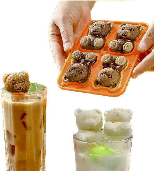 Контейнер із кришкою для заморожування форма силіконова для льоду та цукерок Ведмедики по 5 см, фото 1