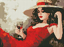 Алмазна мозаїка Дівчина в капелюсі 30х40 см Ідейка AMO7891, 354901