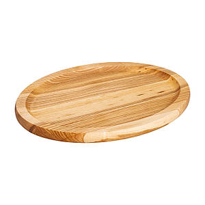 Дерев'яна дошка овальна для подачі нарізки 25 см ясен