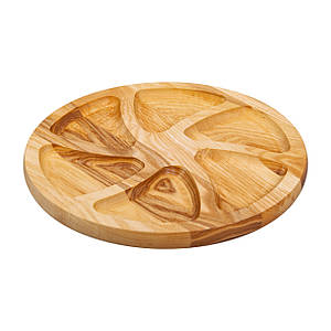 Дерев'яна менажниця на 6 секцій 30 см ясен