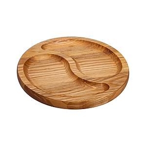 Дерев'яна менажниця на 2 секції 25 см ясен