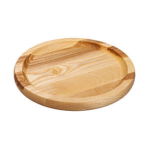 Дерев'яна сервірувальна дошка кругла для подачі нарізки 25 см ясен