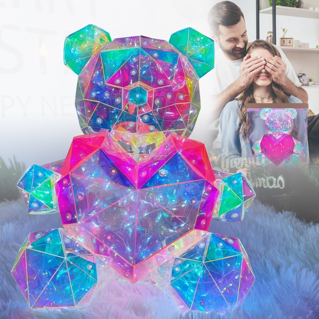 Світлодіодний нічник-світильник Ведмедик 25 см з рожевим серцем Love Bear PINK USB, фото 1