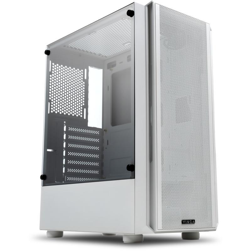 Корпус Vinga Cloud Геймерські, Miditower, ATX, Micro - ATX, Mini - ITX, без блоку живлення, білий