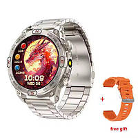 Чоловічий смарт годинник KC86 з AMOLED-дисплеєм, підтримкою дзвінків та 2 змінними ремінцями в комплекті