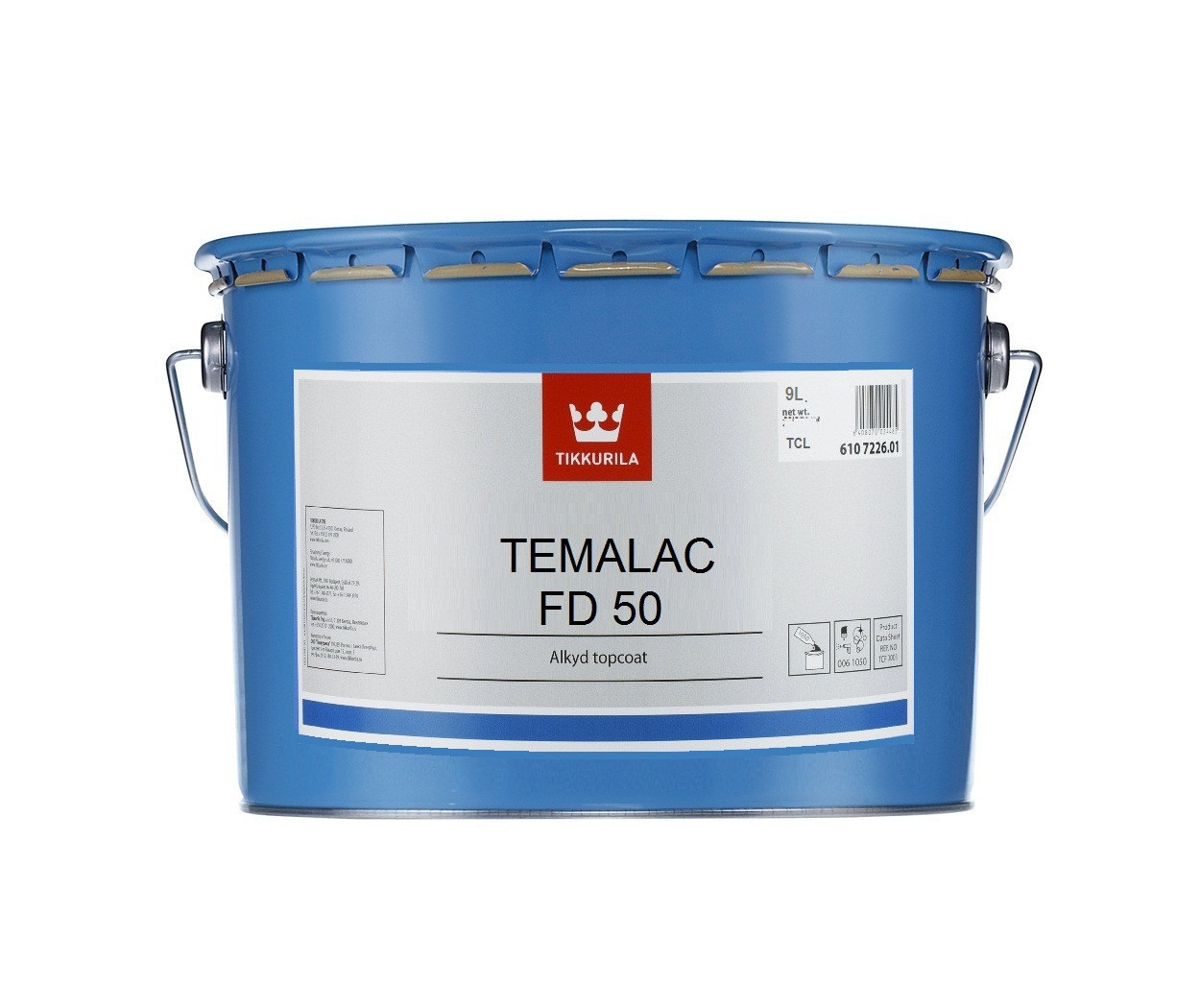 Эмаль алкидная TIKKURILA TEMALAC FD 50 антикоррозионная, TCL-транспарентный, 9 л - фото 1 - id-p454370063