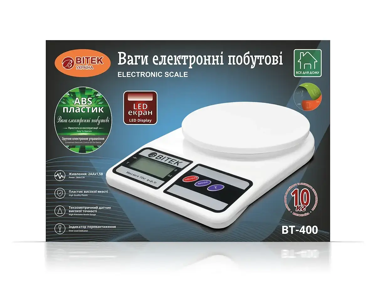 Ваги електронні побутові 10кг BITEK BT-400/ 6935 (40), фото 1