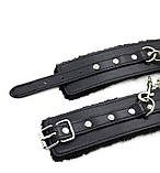 Набір для БДСМ наручники та маска на очі, атрибутика для рольових ігор чорна маска та наручники, фото 5