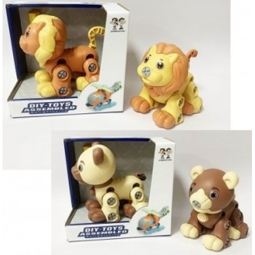 Конструктор з викруткою тваринки JMF88246/88248 2 вида в коробці 17.5*11.5*16 см
