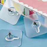 Настінний самоклейний гачок тримач кріплення для картин рамок і полиць без свердління регульований 12 мм, фото 8