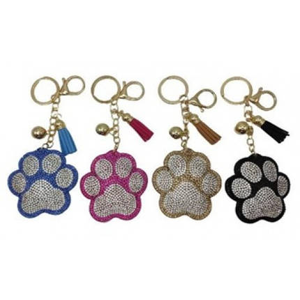 Брелок-стрази Лапка 135-17 з китицею 7 см 4 види (1/12), фото 1