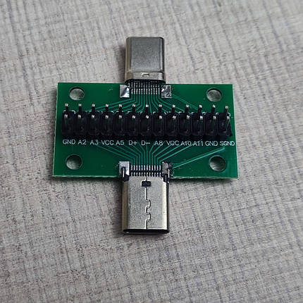 Макетна плата USB 3.1 Type-C папа-мама штирьовий роз'єм 24Pin, фото 1