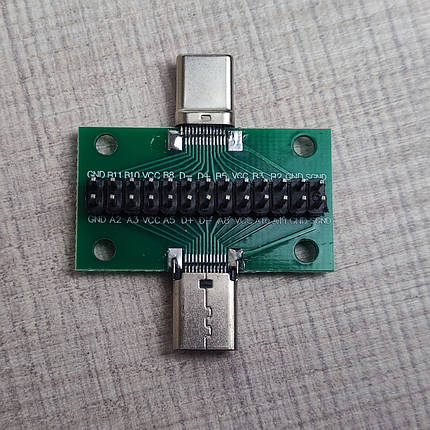 Макетна плата USB 3.1 Type-C папа-мама штирьовий роз'єм 24Pin, фото 2