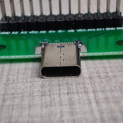 Макетна плата USB 3.1 Type-C мама штирьовий роз'єм прямий 24Pin, фото 3