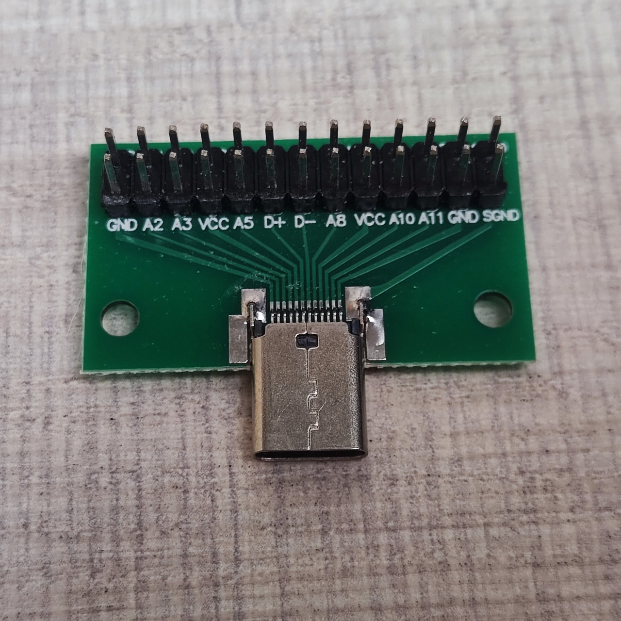 Макетна плата USB 3.1 Type-C мама штирьовий роз'єм прямий 24Pin
