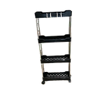 Стійка підлоговий візок етажерка на коліщатках 85 х 35 х 13 см універсальна на колесах 4 яруси чорна, фото 4