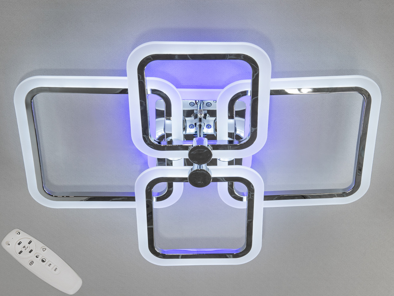 Плоска світлодіодна люстра з пультом A8208/4HR LED 3color dimmer, фото 1