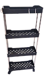 Стійка підлоговий візок етажерка на коліщатках 85 х 35 х 13 см універсальна на колесах 4 яруси чорна, фото 10