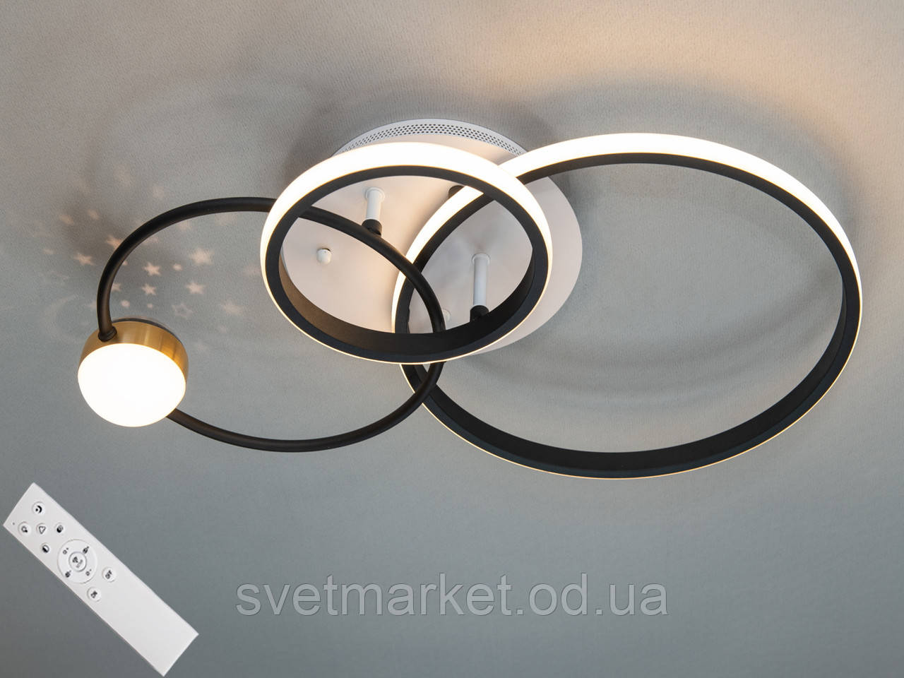 Світлодіодна сучасна люстра MX2987-3S WH+BK, фото 1