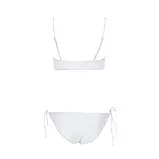 Білий жіночий пляжний купальник на зав'язках, фото 3