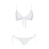 Білий жіночий пляжний купальник на зав'язках, фото 2
