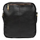 Чоловіча шкіряна сумка через плече планшет месенджер із натуральної шкіри коричнева 24*26*7 см, фото 2