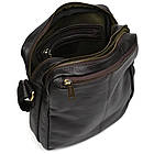 Чоловіча шкіряна сумка через плече планшет месенджер із натуральної шкіри коричнева 24*26*7 см, фото 4