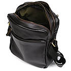 Чоловіча шкіряна сумка через плече планшет месенджер із натуральної шкіри коричнева 24*26*7 см, фото 5