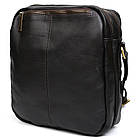 Чоловіча шкіряна сумка через плече планшет месенджер із натуральної шкіри коричнева 24*26*7 см, фото 6