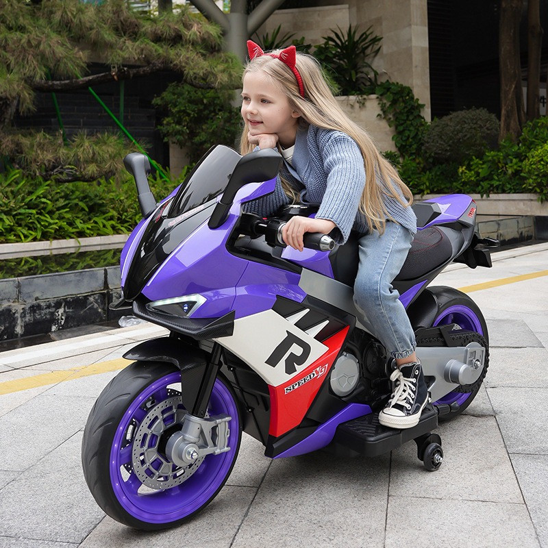 Дитячий електро мотоцикл двоколісний на акумуляторі Ducati M 6013 для дітей 3-8 років Фіолетовий