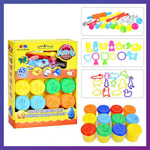 Тісто для ліплення 12 кольорів, 45 предметів, формочки, інструменти MK 5463