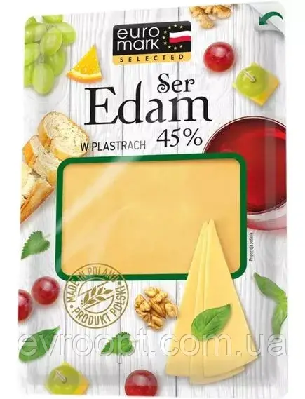 Сир нарізка Euromark Сир EDAM 45% слайсами 500 г