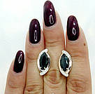 Срібні сережки з золотими вставками, фото 3