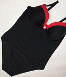 Суцільний купальник великих розмірів з пушапом на кісточках, фото 3