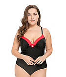 Суцільний купальник великих розмірів з пушапом на кісточках, фото 2