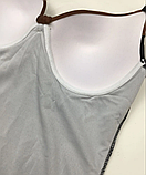 Суцільний купальник з чашками на кісточках у чорному кольорі з жовтими вставками, фото 4