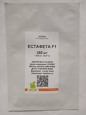 Насіння Огірок бджолозапильний Естафета F1, 250 насінин Lucky Seed, фото 4