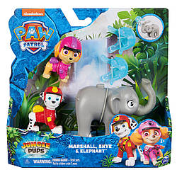 Ігровий набір Paw Patrol Jungle Pups Marshall,Skye Elephant Щенячий патруль з фігурками Маршалла, Скай і слона