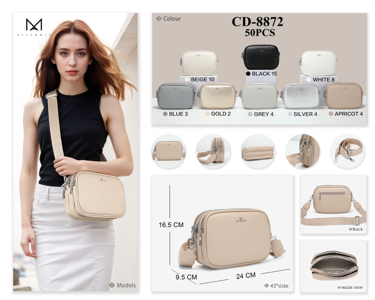 Жіноча стильна сумочка Alex&Mia (гуртом/роздріб)