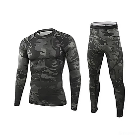 Комплект термобілизни ESDY Tactical Thermal Чорний Мультикам