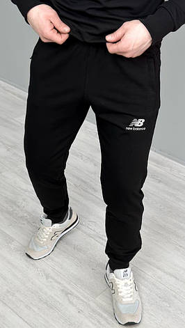 Чоловічі спортивні штани New Balance з манжетом чорні спортивні штани весна осінь, фото 3