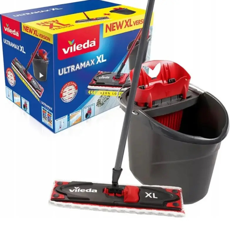 Набір для прибирання Vileda Ultramax XL 160932 (ширина 42 см, телескопічна ручка до 140 см, мікроволокно), фото 1