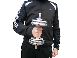 Гантель 1шт / 7,5 кг розбірна сталева хромована Sport Lux  33 см / 25 мм