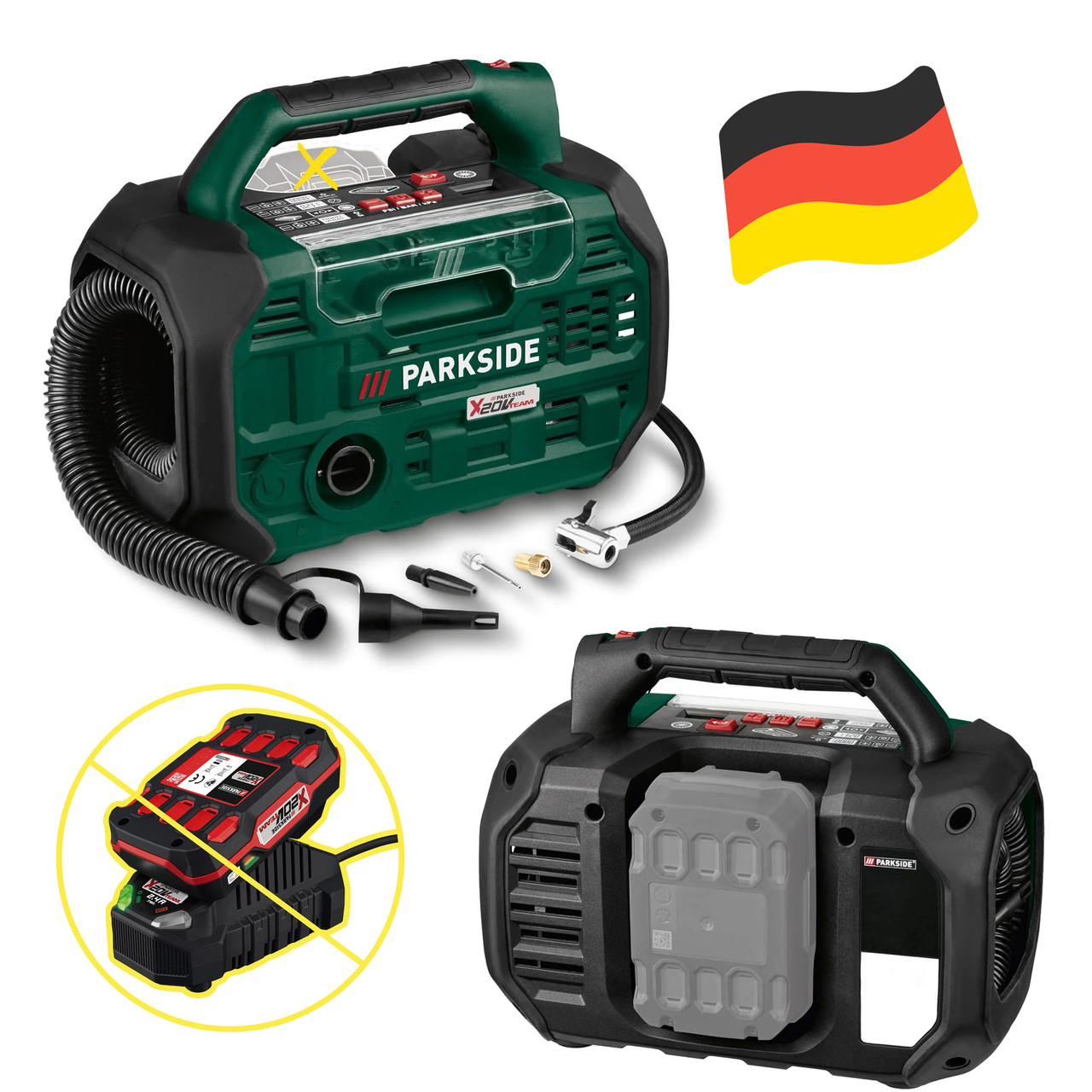 Акумуляторний компресор Parkside PKA 20-Li C3 (10,3 бари, 380 л/хв, Німеччина), фото 1