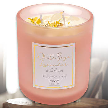 Аромасвіча 9.5х11 см у склянці з ароматом Шавлії та Лаванди White Sage Lavander MBL21744