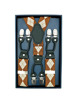 Підтяжки Weatro Коричневі з принтом pdt35-new-007