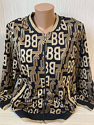 Кофта вітровка бомбер стильний жіночий абстрактний принт кишені Якість! Розмір 52-62